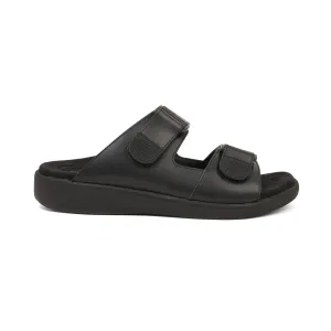 Aetrex Premium Comfort Suede Foot Bed Arabic Sandals Black