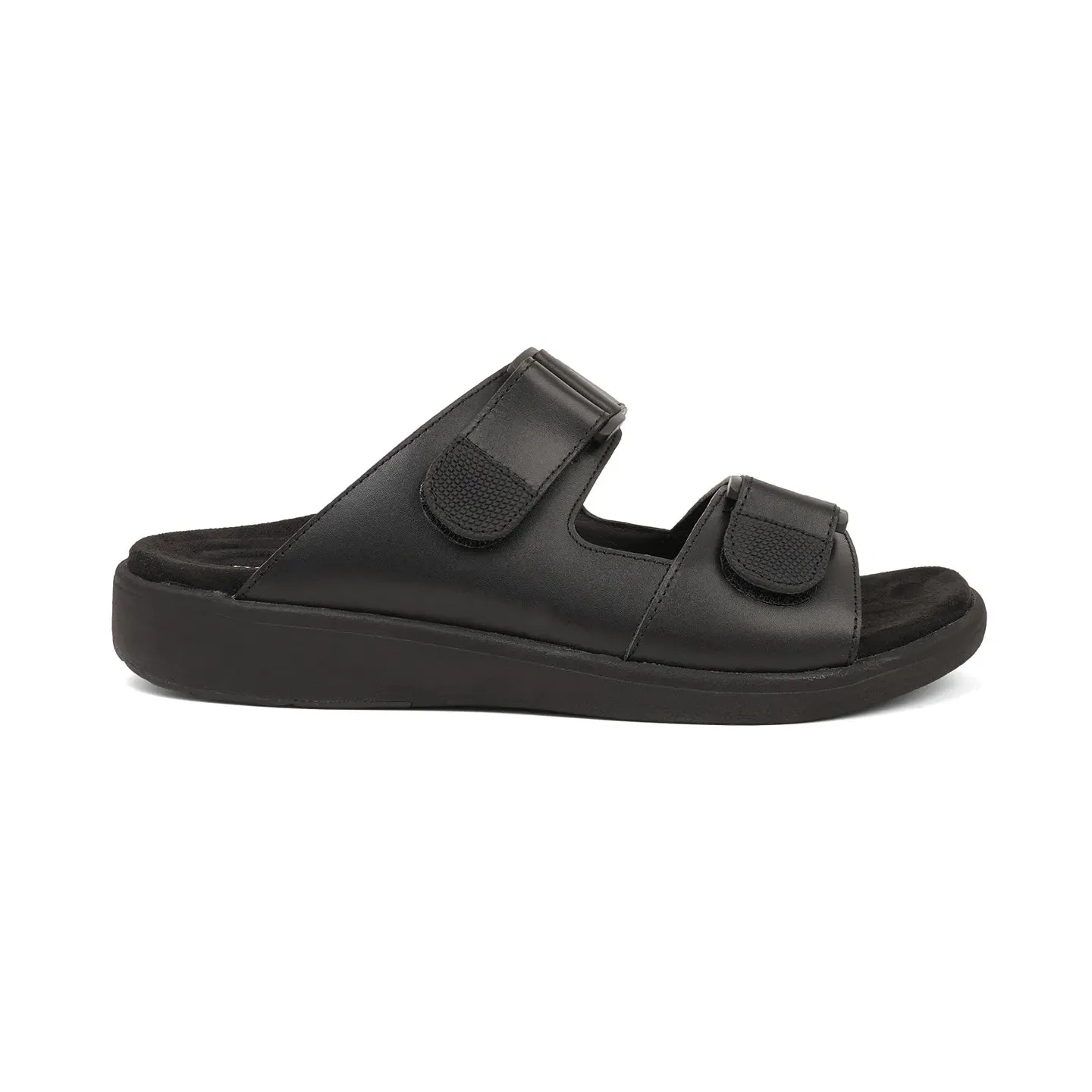 Aetrex Premium Comfort Suede Foot Bed Arabic Sandals Black