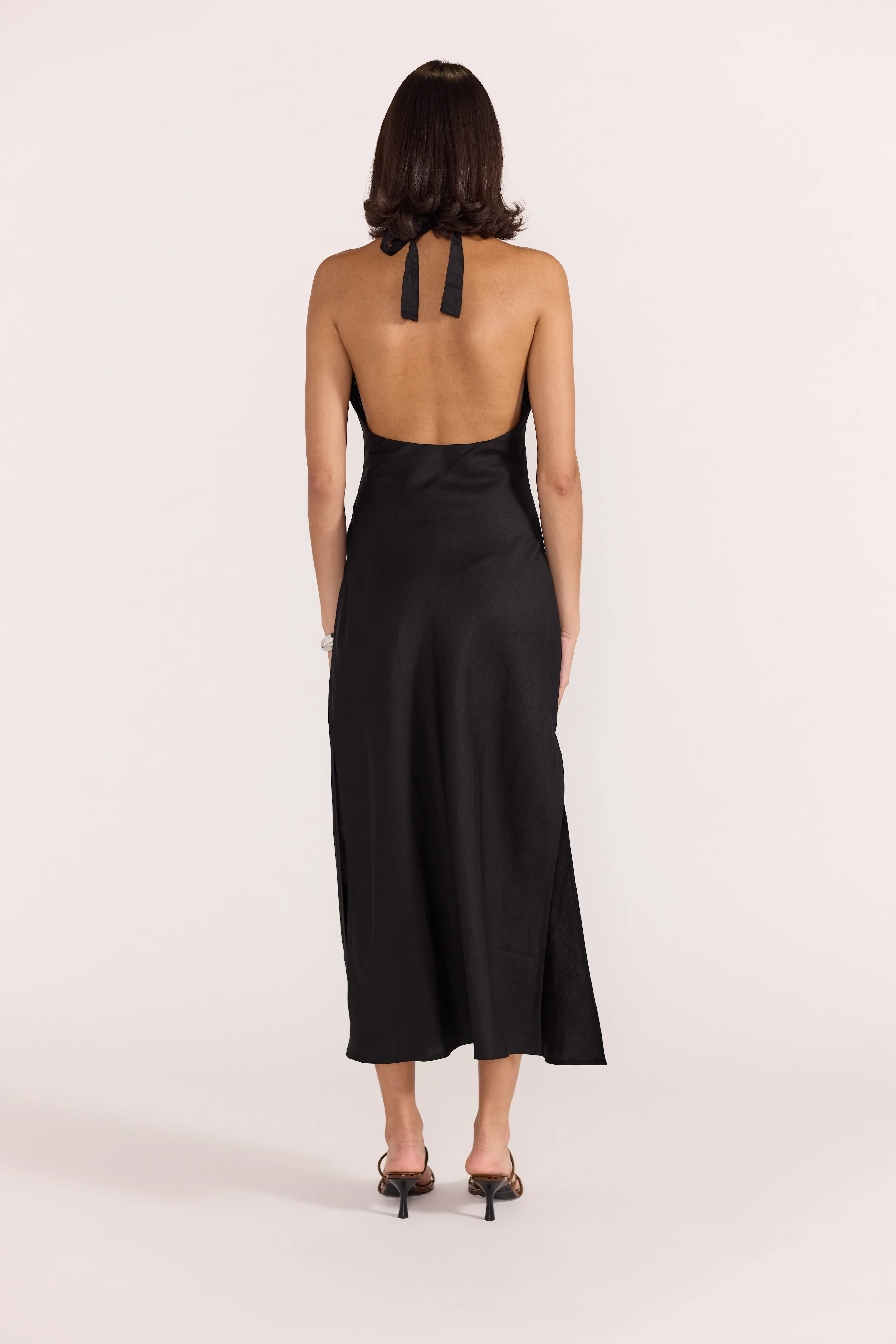 Amana Halter Dress-Blk