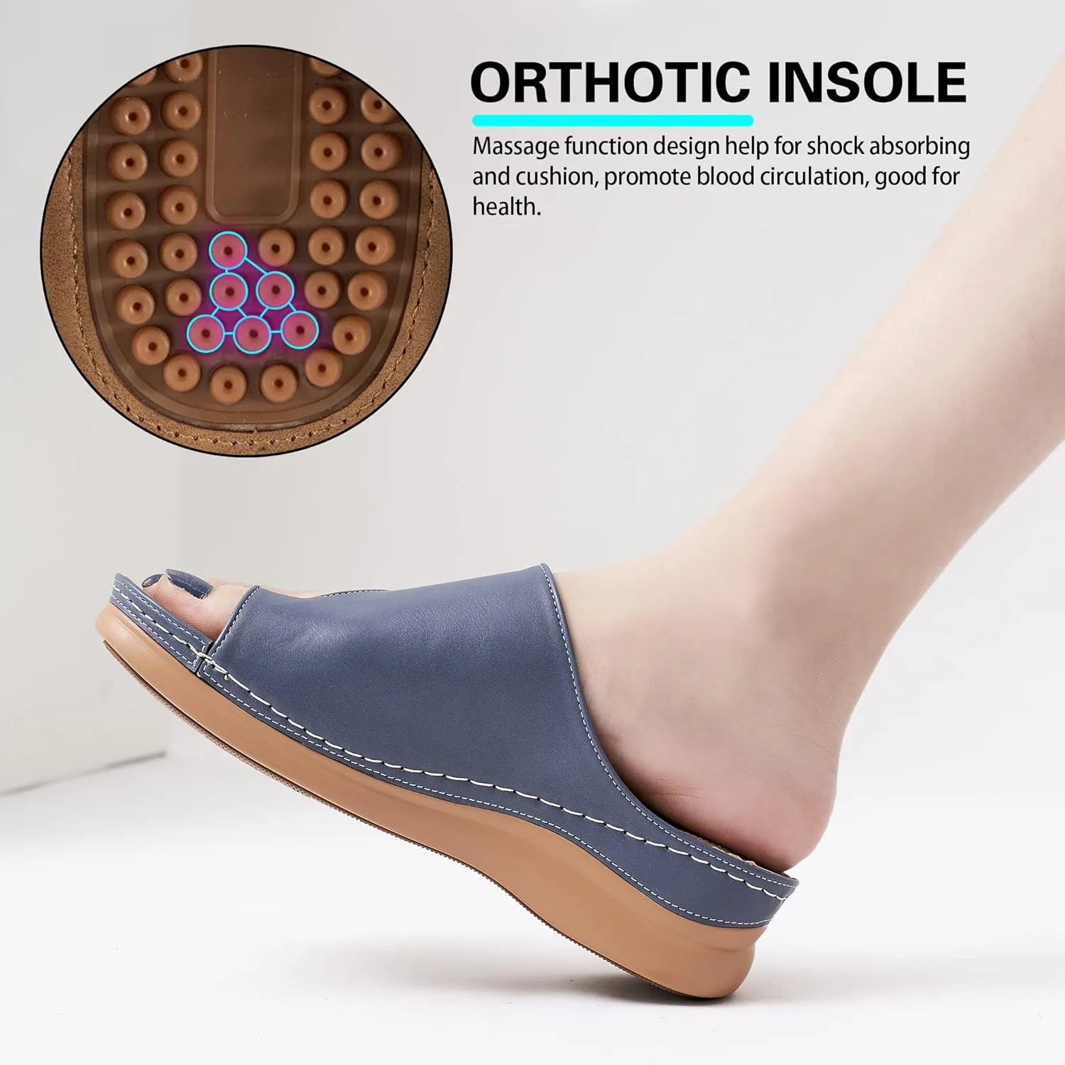 Aomigoct Sandals for Women Wedge Shoes: Comfortable Orthopedic Sandals Womens Dressy Summer Flip Flops Casual Walking Wedges