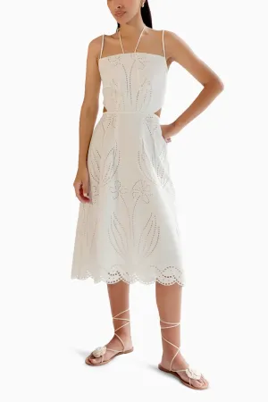 Ariel White Midi Dress