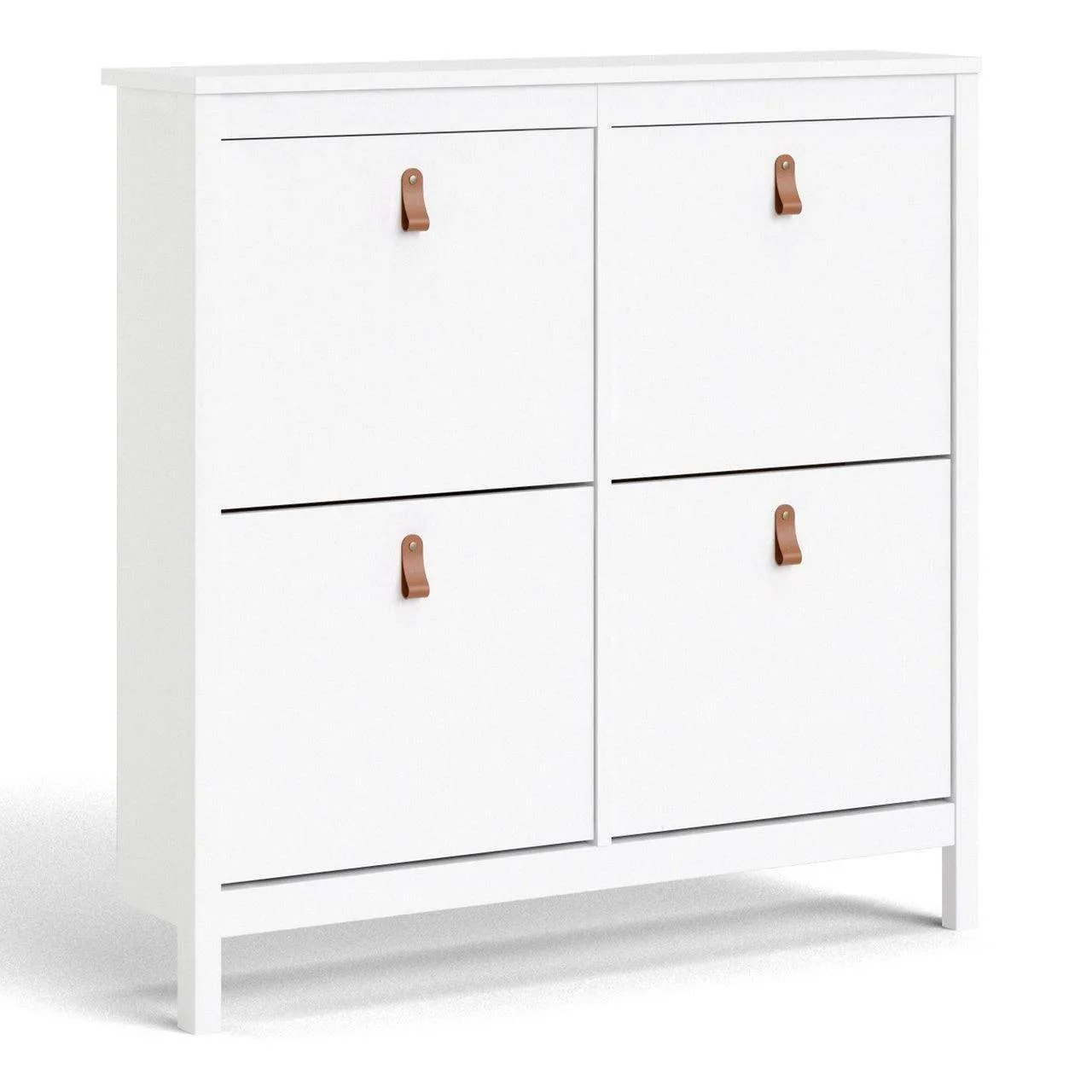 Barcelona Shoe Cabinet 4 Compartments in White