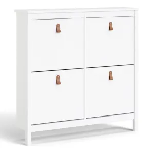 Barcelona Shoe Cabinet 4 Compartments in White