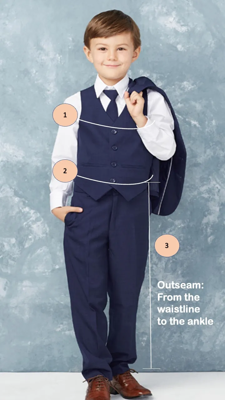 Boy's Slim Fit Single Breasted 5 Pieces Suit  Ring Bearer, Communion