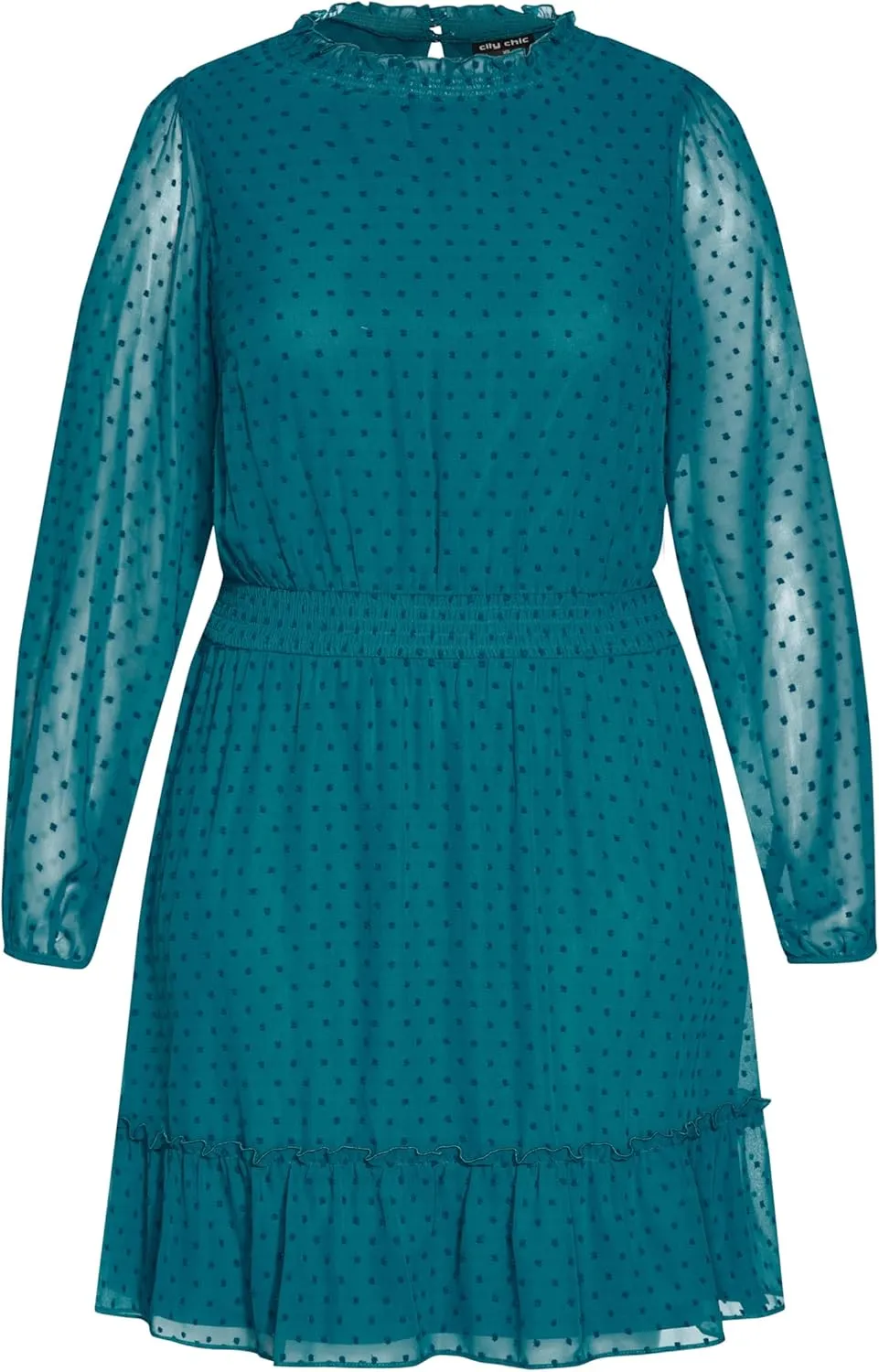 City Chic Women's Dobby Tiered Dress