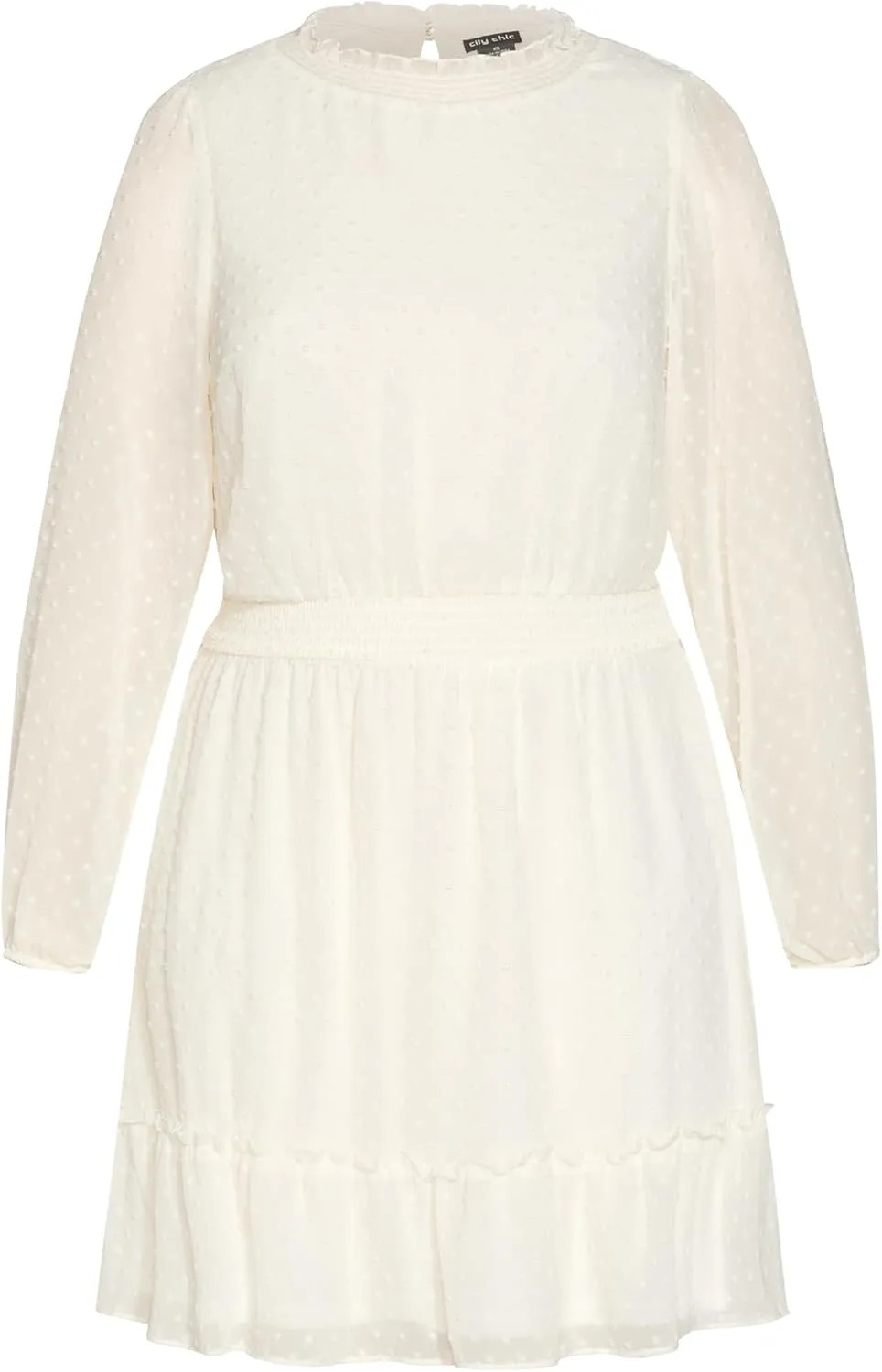 City Chic Women's Dobby Tiered Dress
