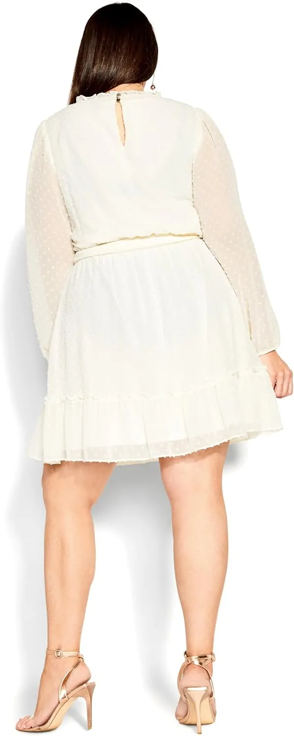 City Chic Women's Dobby Tiered Dress