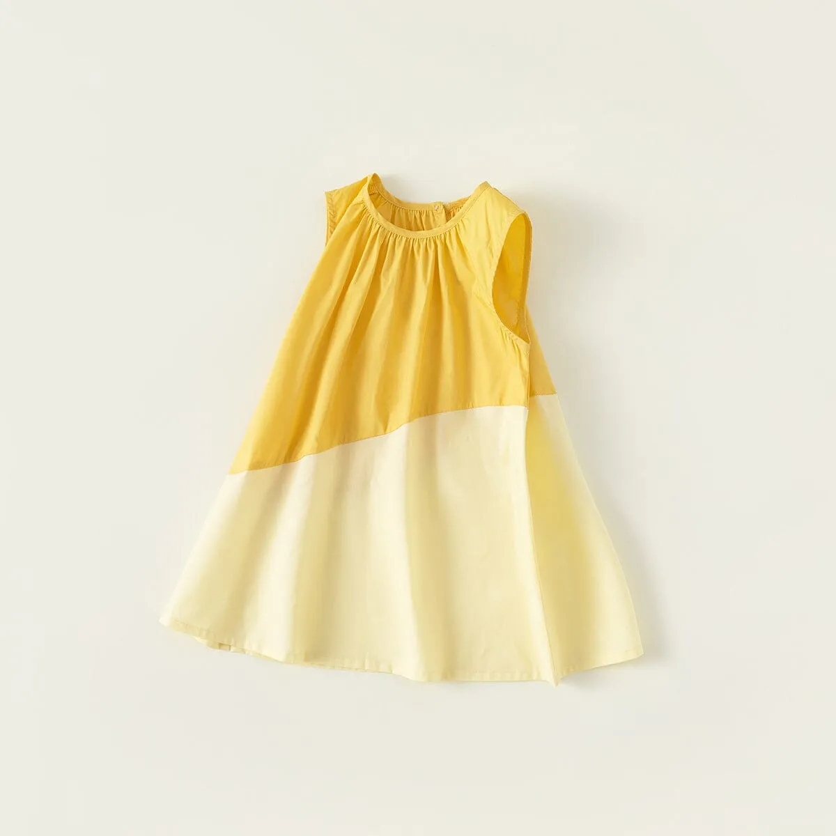 Cream Colorblock A Line Dress