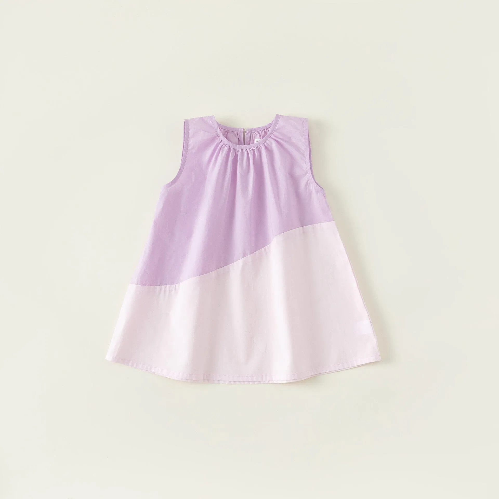 Cream Colorblock A Line Dress