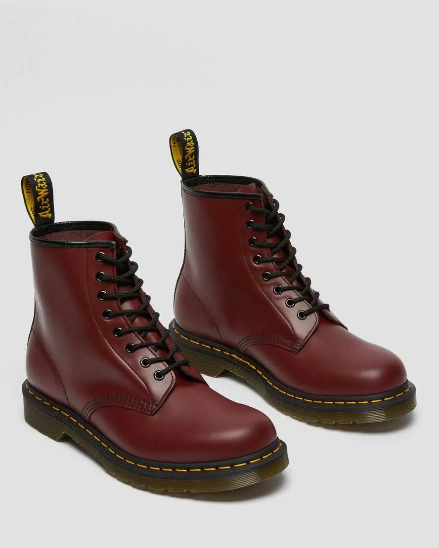 DR MARTENS 1460 SMOOTH LEATHER ANKLE BOOTS - CHERRY RED