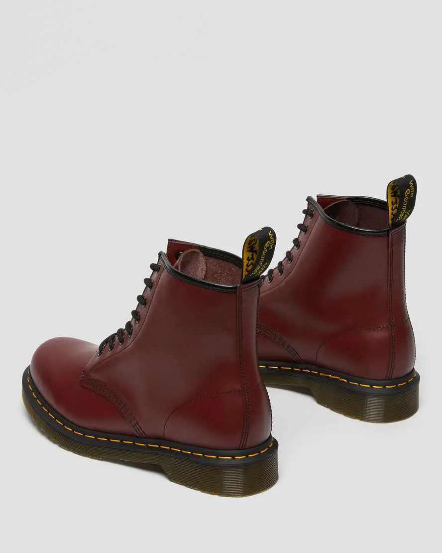 DR MARTENS 1460 SMOOTH LEATHER ANKLE BOOTS - CHERRY RED