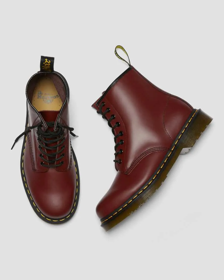 DR MARTENS 1460 SMOOTH LEATHER ANKLE BOOTS - CHERRY RED