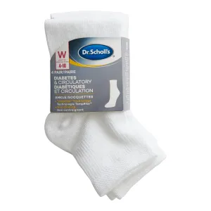 Dr. Scholl's Women's Diabetic and Circulatory Seamless Ankle Socks, 9 to 11, 4-Pack