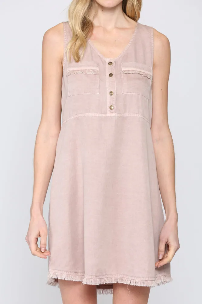 Fate Washed Sleeveless Tencel Dress