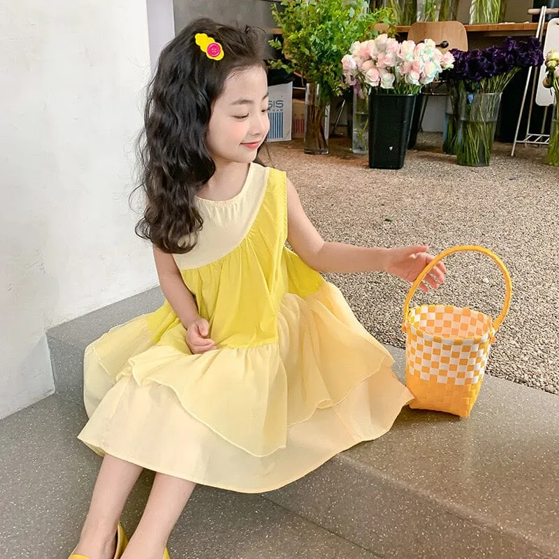 Gradient Colorblock Sleeveless Dress