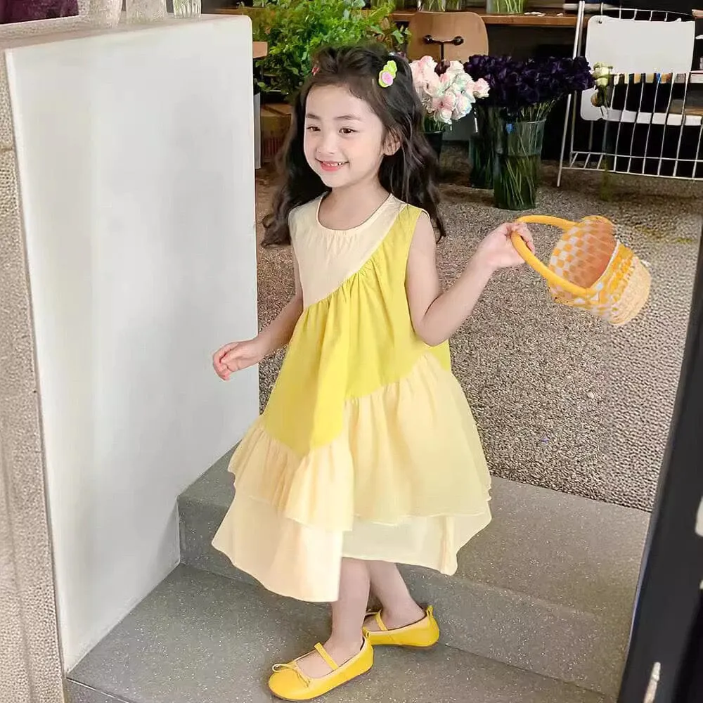 Gradient Colorblock Sleeveless Dress
