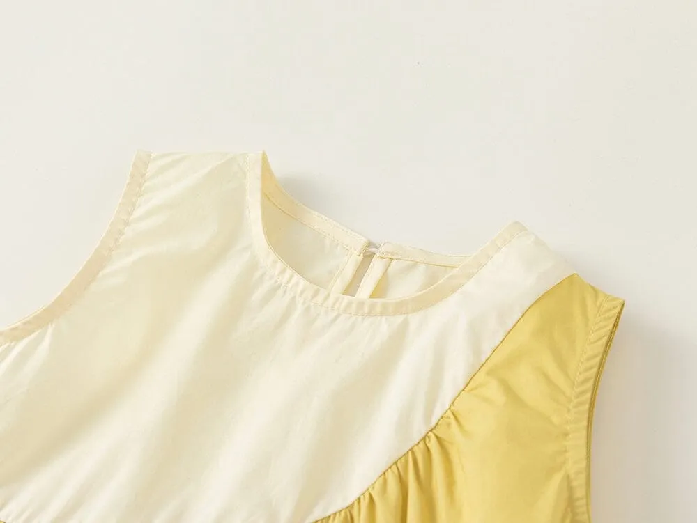 Gradient Colorblock Sleeveless Dress