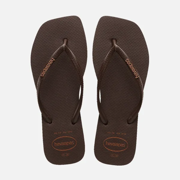 Havaianas Slim Square Logo Pop-Up - Dark Brown