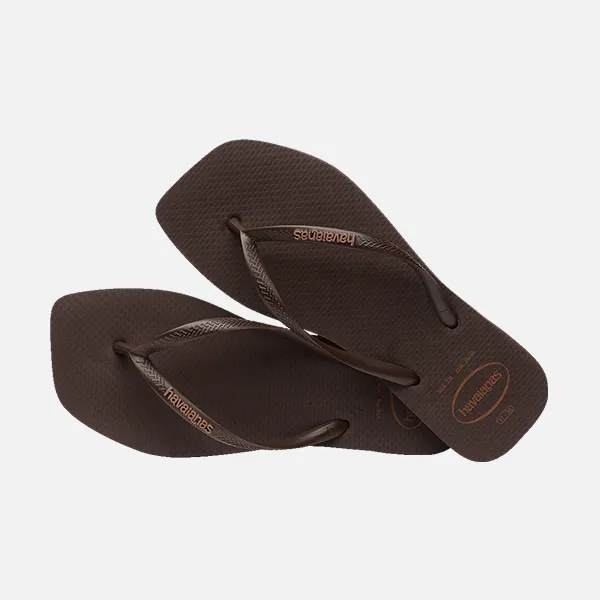 Havaianas Slim Square Logo Pop-Up - Dark Brown