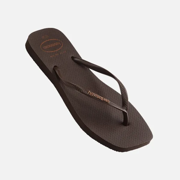 Havaianas Slim Square Logo Pop-Up - Dark Brown