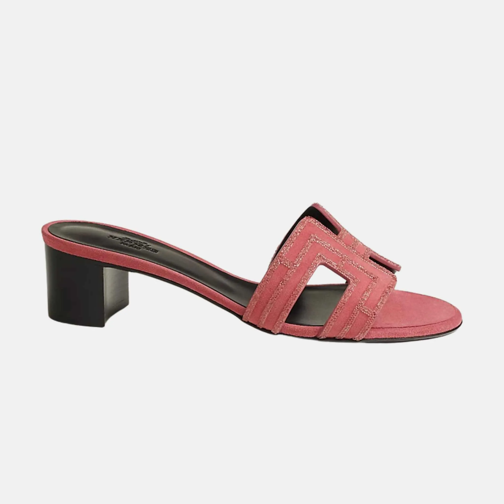 Hermes Oasis Sandals Suede Arcane Rhinestone