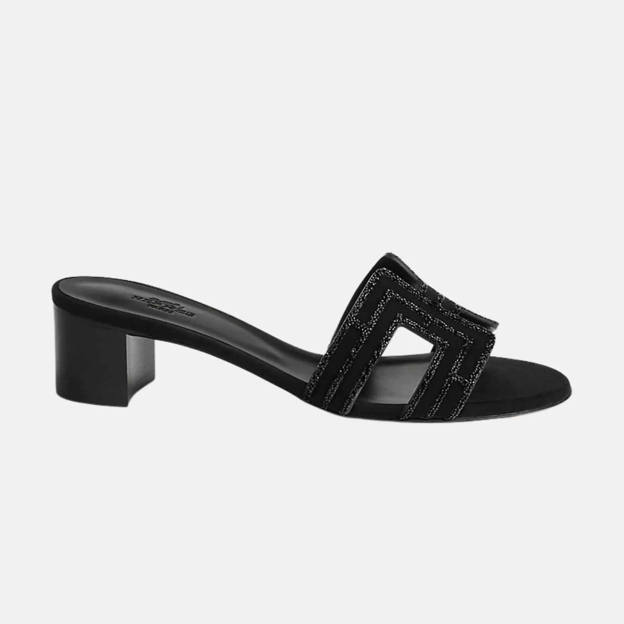 Hermes Oasis Sandals Suede Arcane Rhinestone