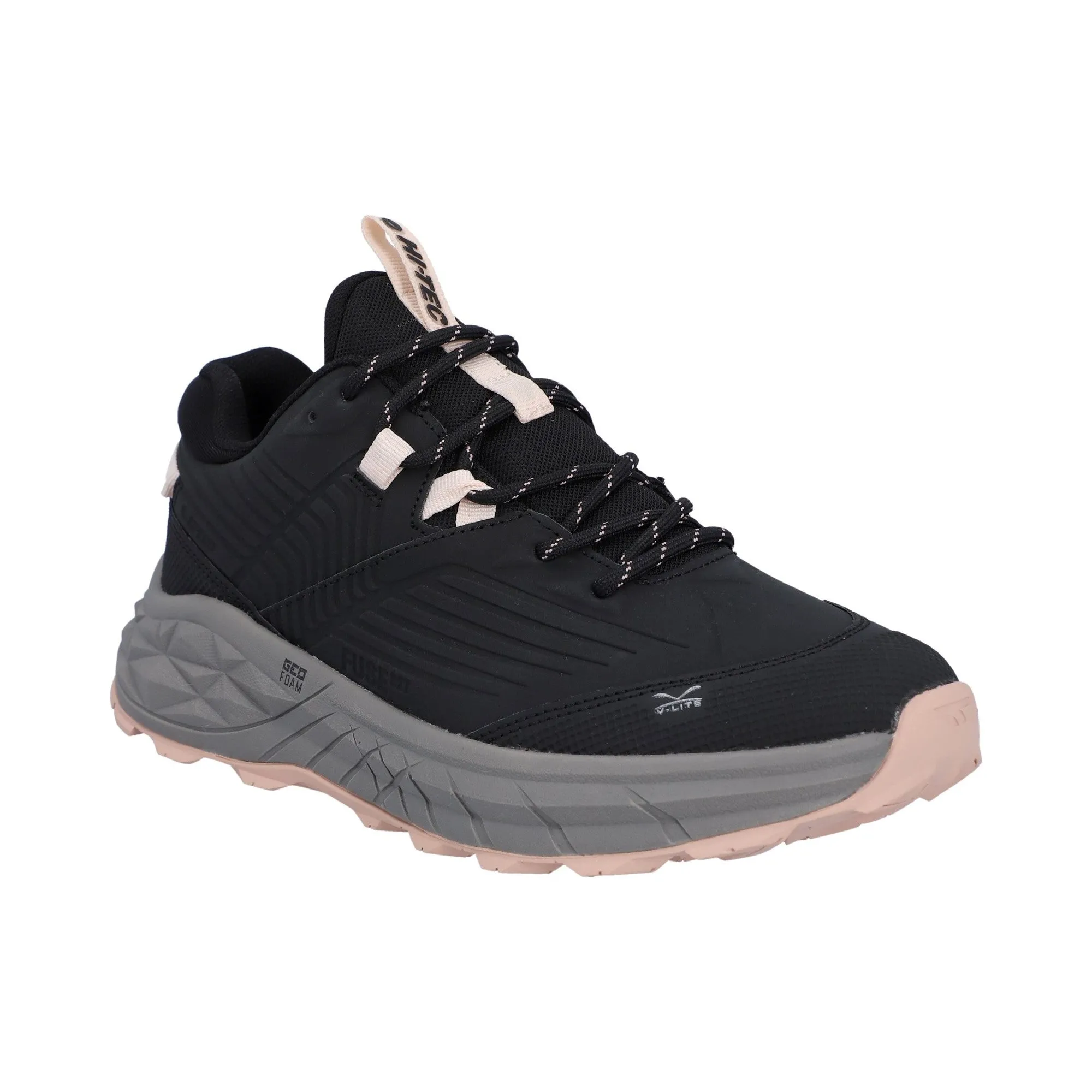 Hi-Tec Fuse Trek Womens Hiking Shoe - Black/Steeple Grey/Cameo Rose