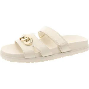INC Womens Claren Faux Leather Adjustable Slide Sandals