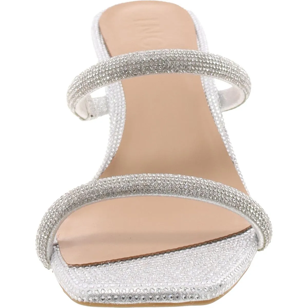 INC Womens Dejaa Two Band Rhinestone Slide Sandals