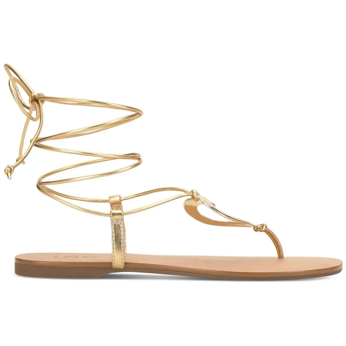 INC Womens Ganesa Faux Leather Ankle Tie Gladiator Sandals