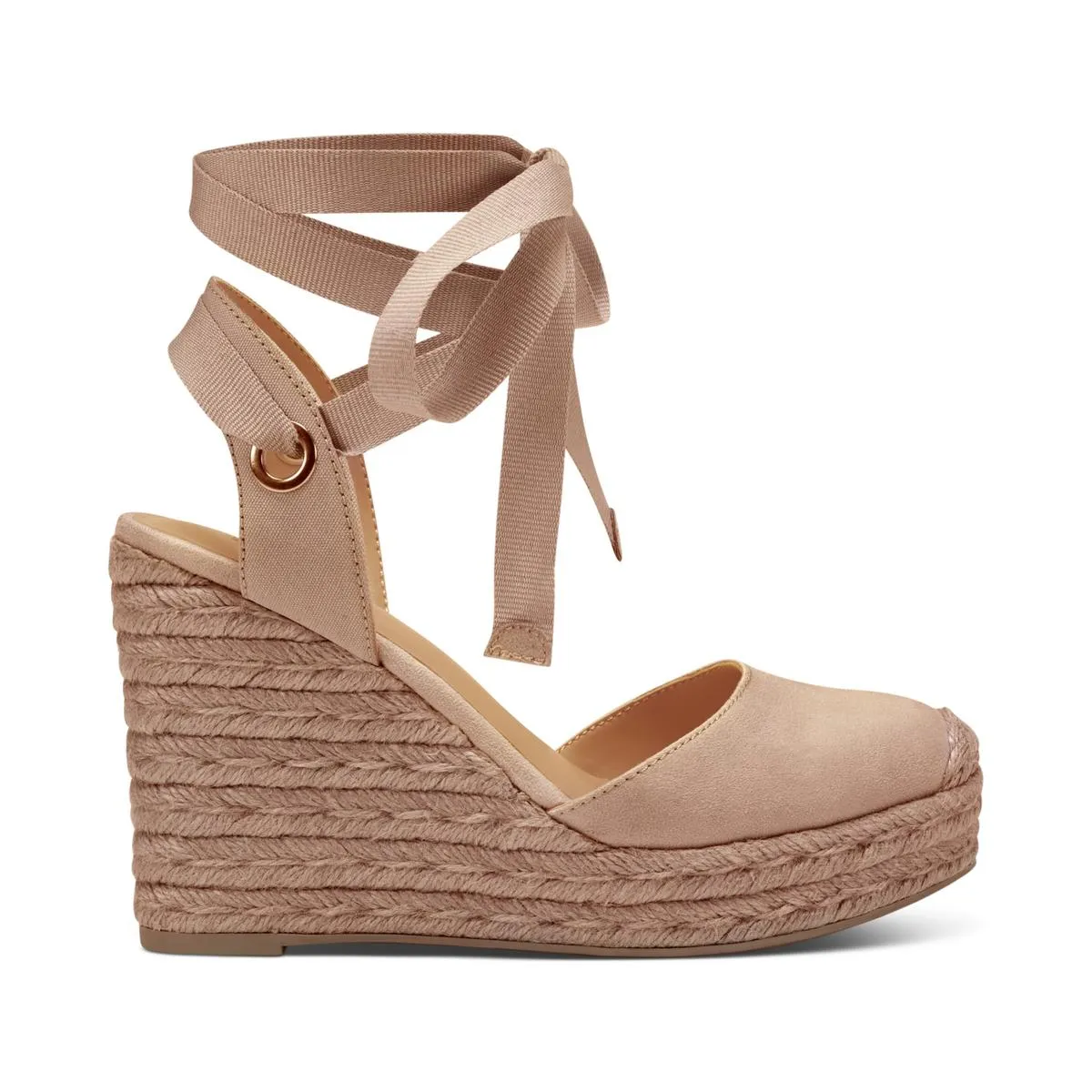 INC Womens Maisie Faux Suede Closed Toe Wedge Sandals