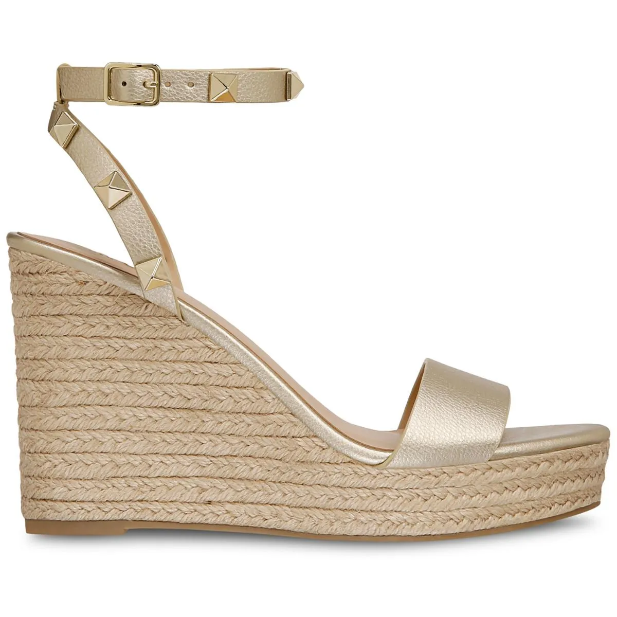 INC Womens Maverickp Faux Leather Ankle Strap Wedge Sandals