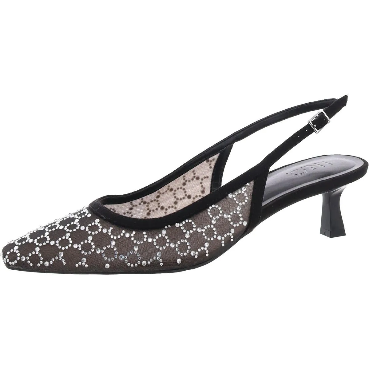 INC Womens Pointed Toe Kitten Heel Slingback Sandals