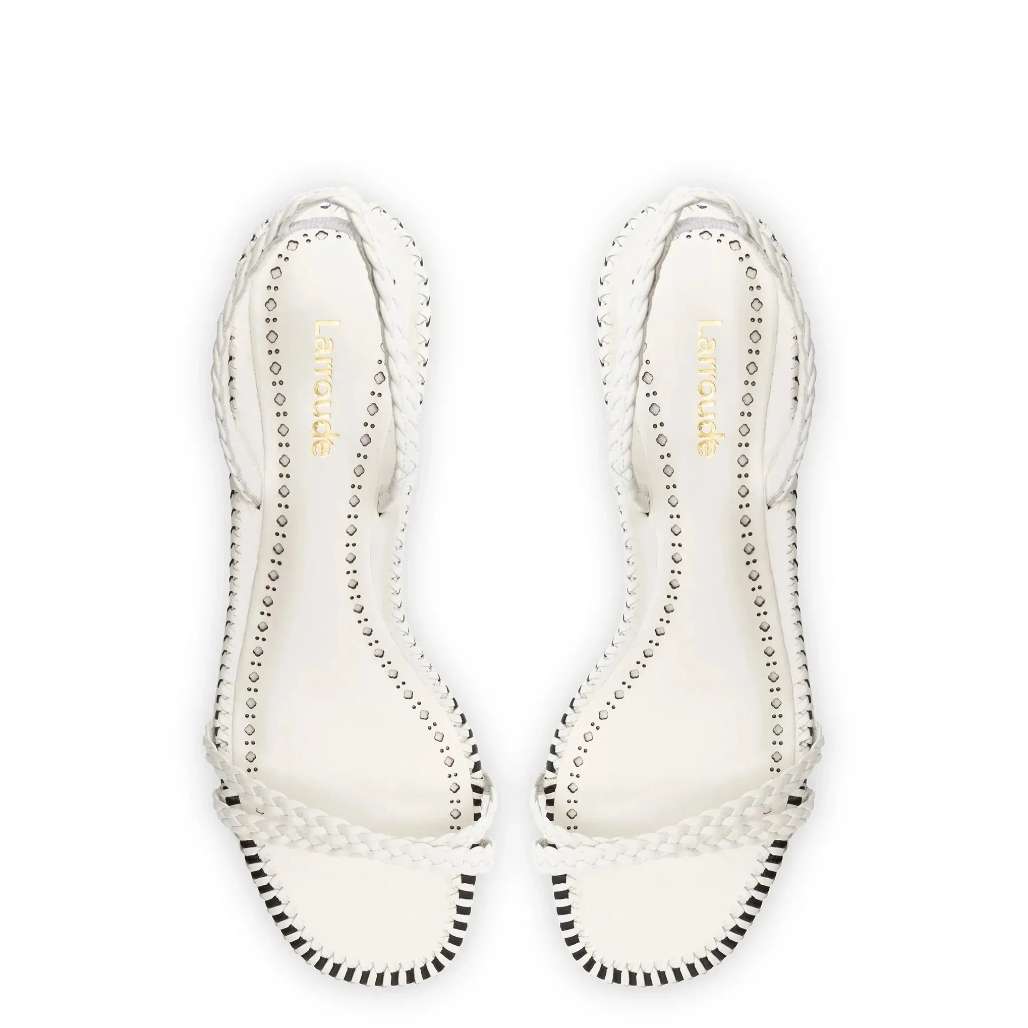 Larroude Mini Annie Sandal In White Leather