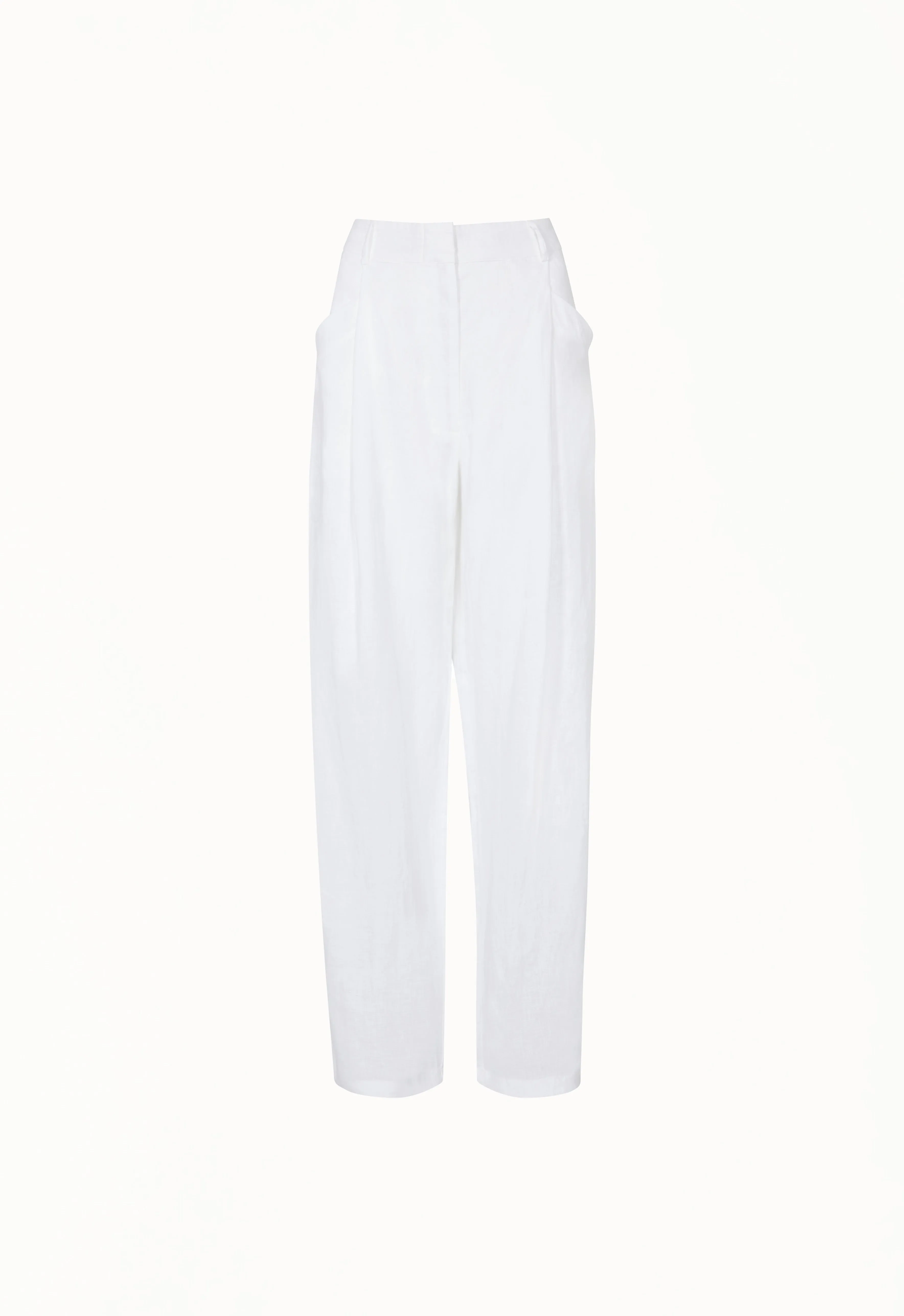 Linen High-Rise Trouser in White