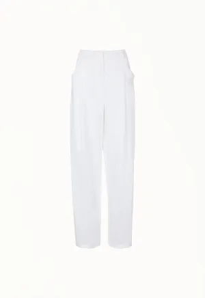 Linen High-Rise Trouser in White