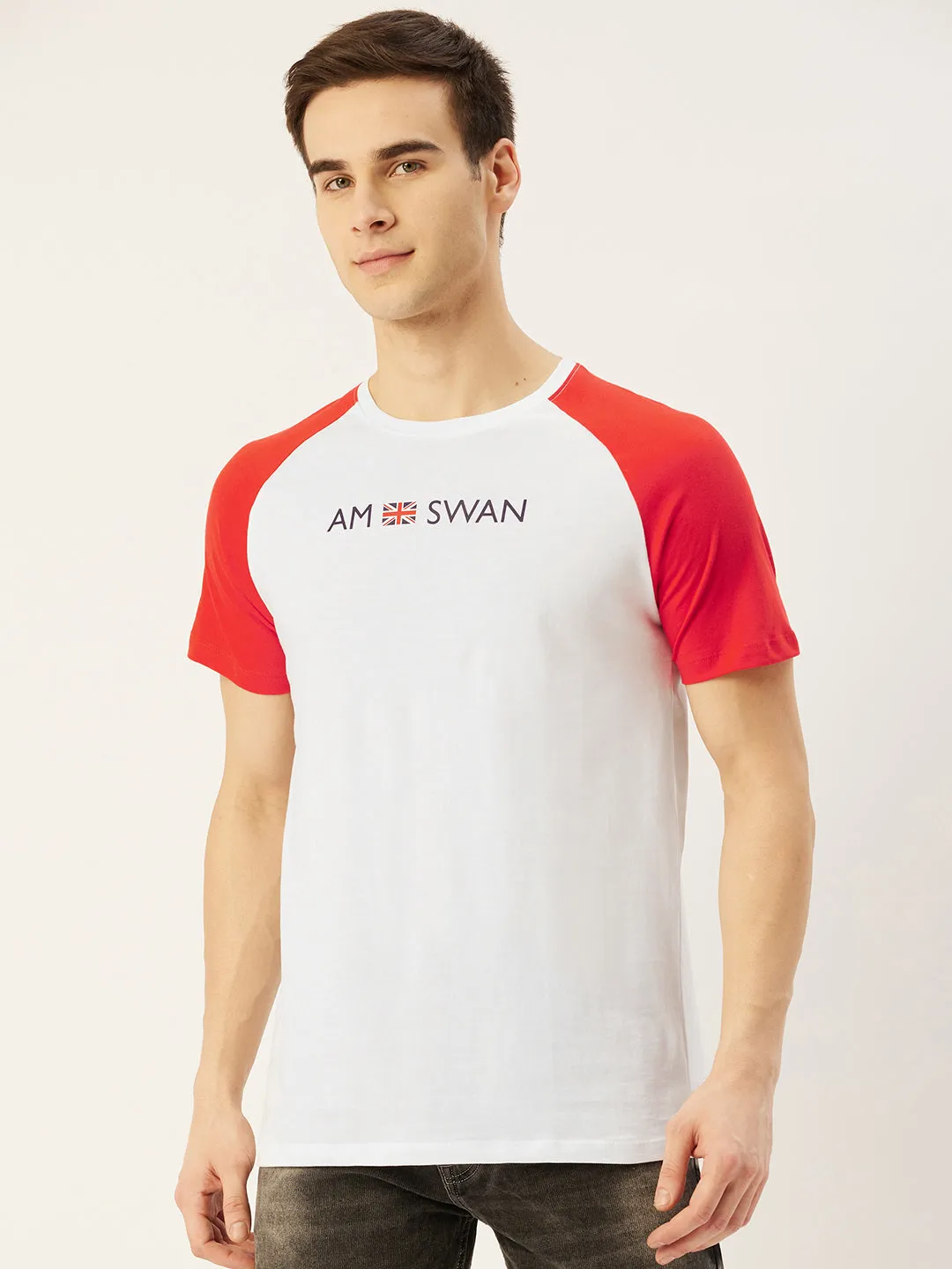 Mens Premium Cotton Printed Colourblock Half Sleeve T-Shirts