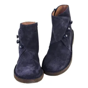 Navy Suede Girls Ankle Boots by PePe Shoes