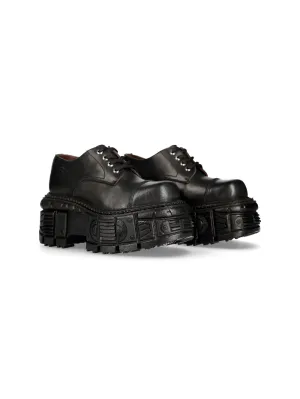 NEW ROCK Unisex Rugged Black Platform Ankle Shoes