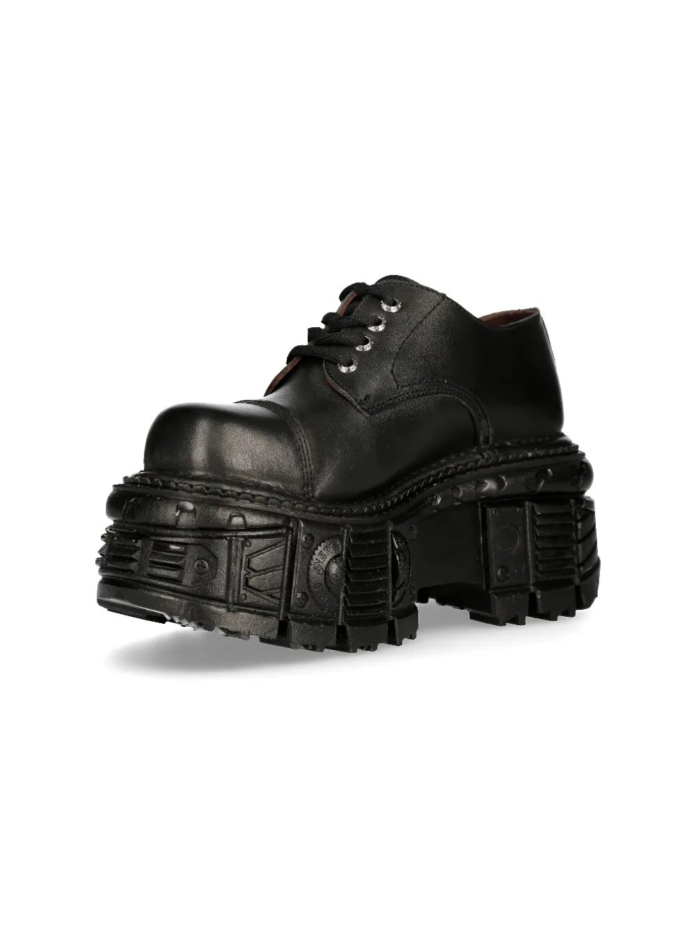 NEW ROCK Unisex Rugged Black Platform Ankle Shoes
