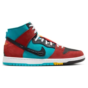 NIKE SB X DI'ORR GREENWOOD DUNK HIGH DECON TURQUOISE BLUE / BLACK-RUGGED ORANGE