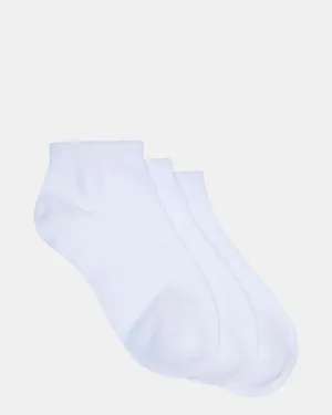 Plain Low Cut 3 Pack White