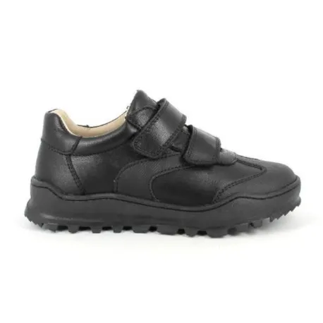 Primigi Jack - Black Leather Double Velcro School Shoe