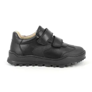 Primigi Jack - Black Leather Double Velcro School Shoe