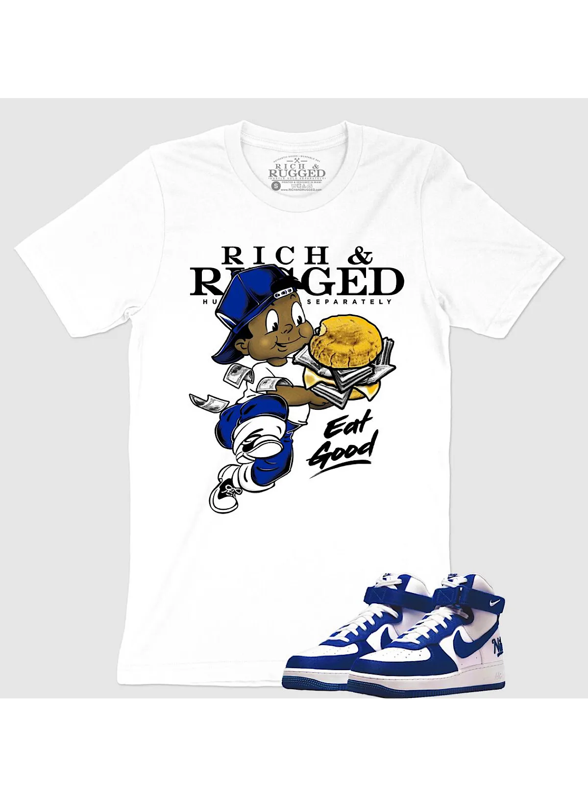 Rich & Rugged T-Shirt - Eat Good - White