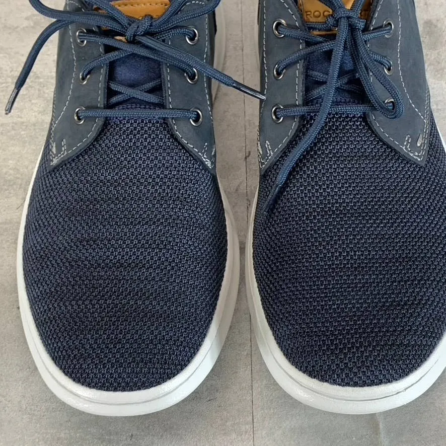 ROCKPORT Men's Navy Nubuck/Mesh Zaden Plain-Toe Lace-Up Oxfords SZ 8.5
