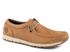 Roper Mens Lloyd Tan Leather Slip-On Shoes