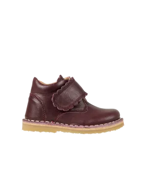Scallop Velcro Boot - Plum