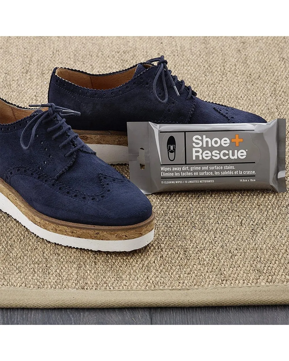 Shoe Rescue All Natural Cleaning Resealable Wipes L8 x W18 x H1.5 cm Pack of 15