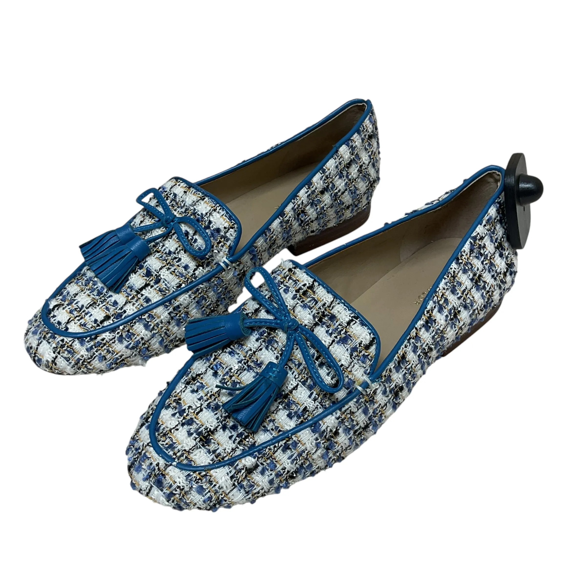 Shoes Flats By Ann Taylor In Blue & White, Size:5.5